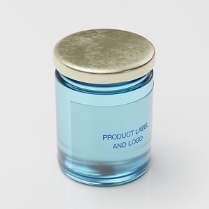 Glass Jar with UV unvrapped label