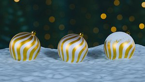 3D Christmas Ornaments Yellow BLEND STL model