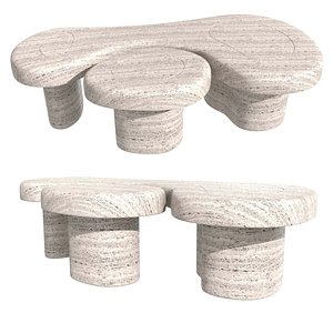 3D Studio Twenty Seven U AND ME  COFFEE TABLE   TRAVERTINE BY EMMA DONNERSBERG