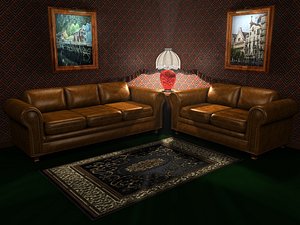 3ds max leather sofa