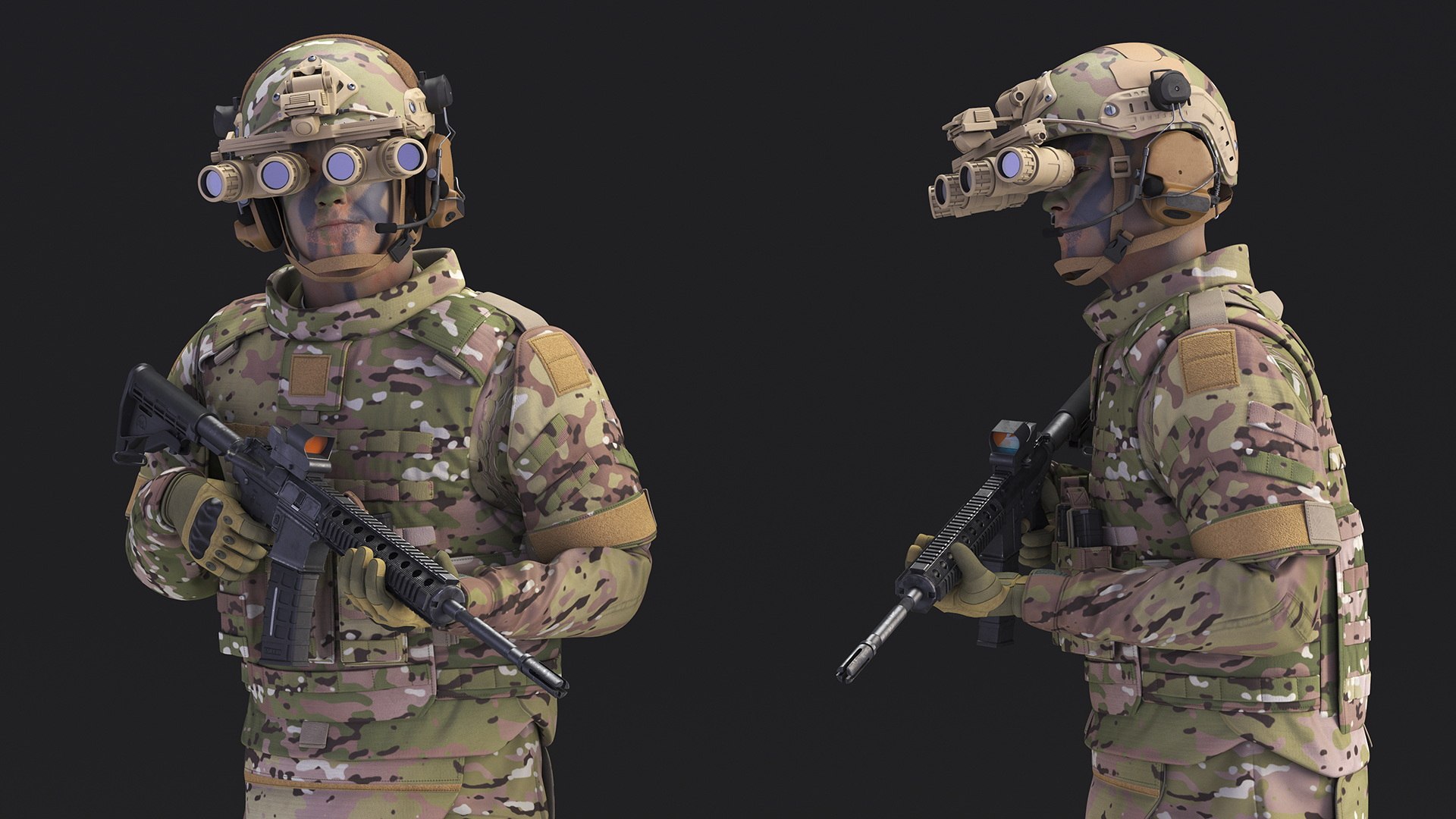 3D Soldier in Night Vision Goggles Green Camo Walking model https://p.turbosquid.com/ts-thumb/6z/9tJY0C/MB/soldierinnightvisiongogglesgreencamowalkingmb3dmodel007/jpg/1724637323/1920x1080/fit_q87/54948b6096bd66f60294efed59451175daf26ce2/soldierinnightvisiongogglesgreencamowalkingmb3dmodel007.jpg