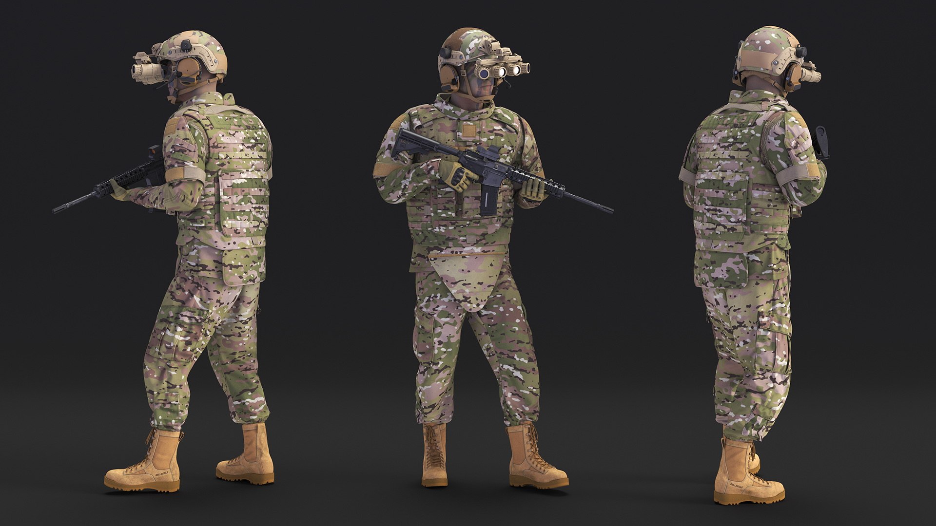 3D Soldier in Night Vision Goggles Green Camo Walking model https://p.turbosquid.com/ts-thumb/6z/9tJY0C/xB/soldierinnightvisiongogglesgreencamowalkingmb3dmodel006/jpg/1724637316/1920x1080/fit_q87/968771d08aa7655fbc0502ba9acd2251d7ff4b51/soldierinnightvisiongogglesgreencamowalkingmb3dmodel006.jpg