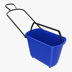 3D Store rolling shopping basket blue