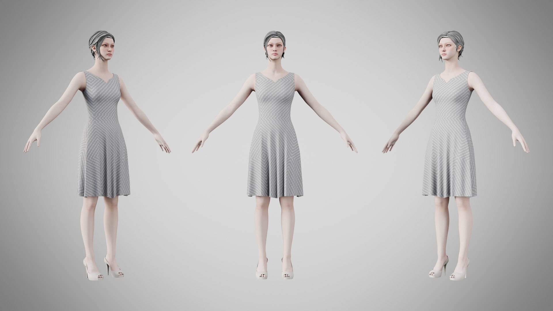 Dress 36 Platinum Emboss Weave Model - TurboSquid 2503475