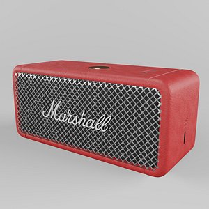 3D Marshall Portable Speaker Emberton Red