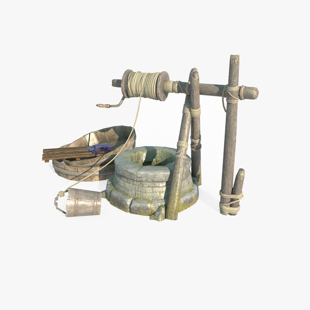 Ancient hand operated water well 3D model - TurboSquid 2105953