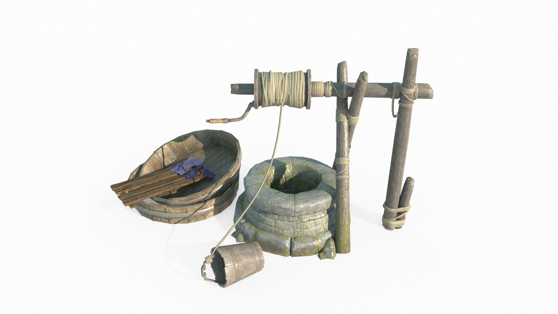 Ancient Hand Operated Water Well 3D Model - TurboSquid 2105953