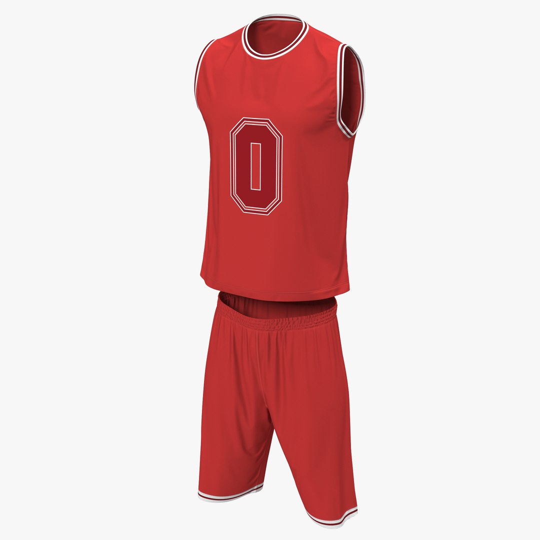 Basketball Uniform Red 3D model preview