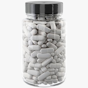 Glass Jar with Pills model