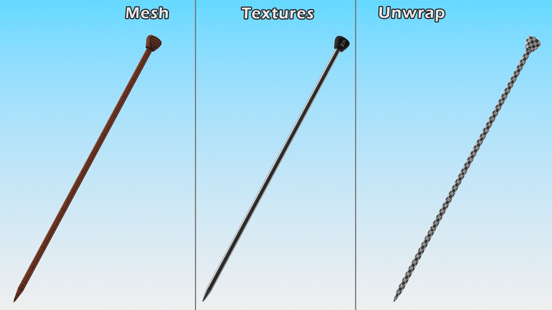 3D Knitting Needles Collection https://p.turbosquid.com/ts-thumb/6z/gIwoTu/XK/knittingneedlescollection3dsmodel026/jpg/1666958291/1920x1080/fit_q87/71fa4904b40b2e3eaaaecb5068a356f85fec3ca1/knittingneedlescollection3dsmodel026.jpg