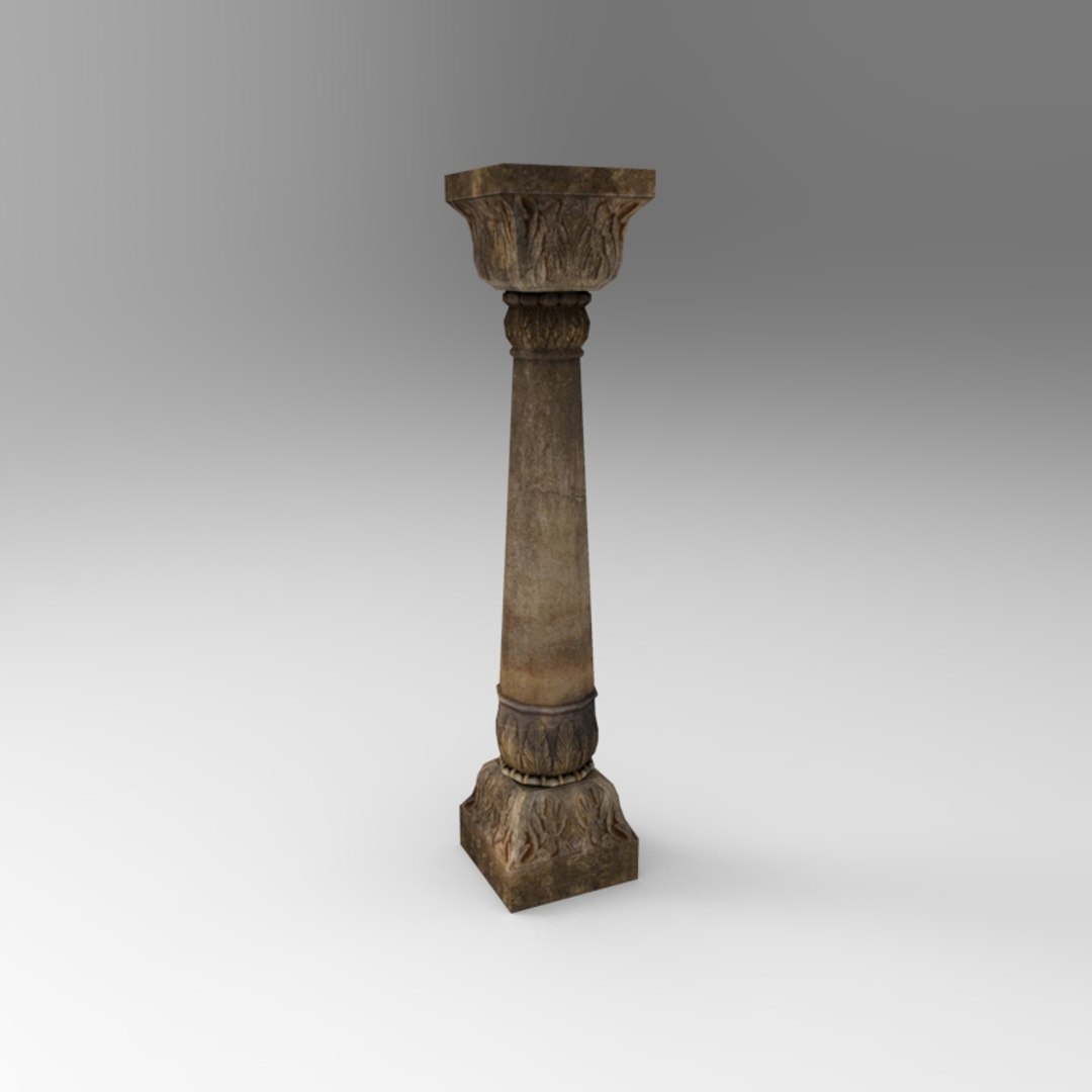 3d Obj Stone Pillar 01