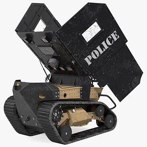 Damaged RBS1 SWAT BOT Robotic Ballistic Shield Rigged