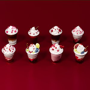 Valentine Day style drink 3D model