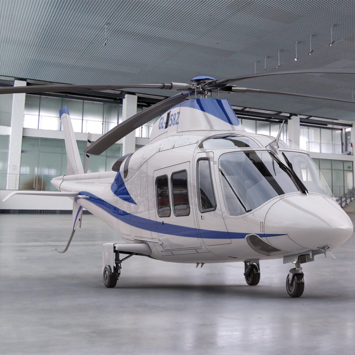 agusta helicopter interior 3d obj