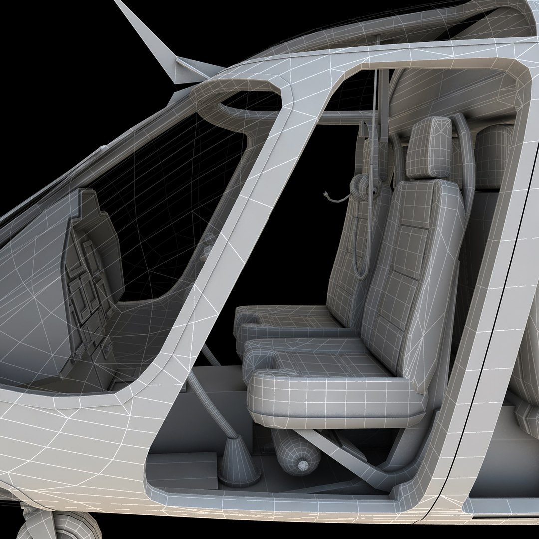 agusta helicopter interior 3d obj