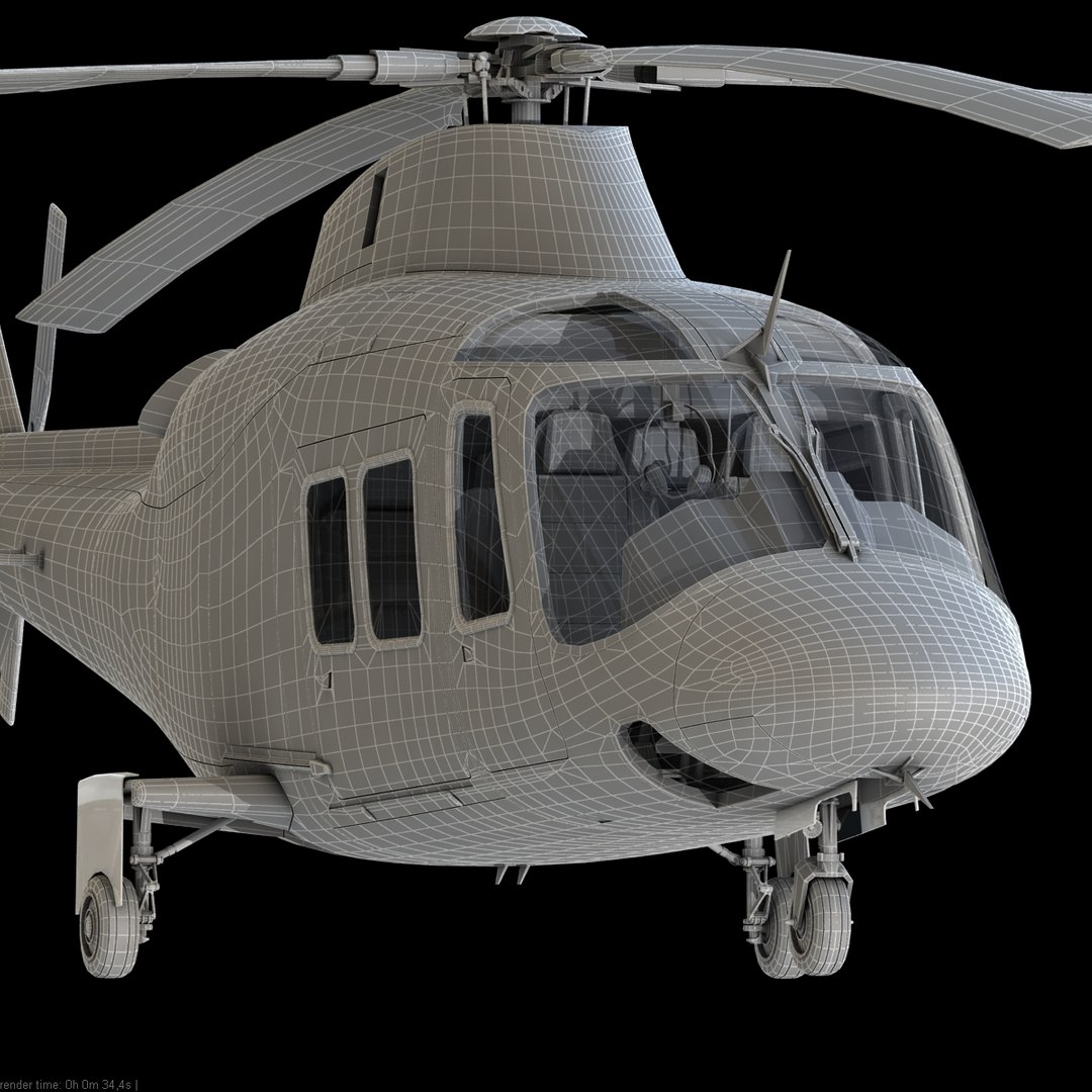 agusta helicopter interior 3d obj