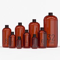 US Plastic Boston Round Bottles Set