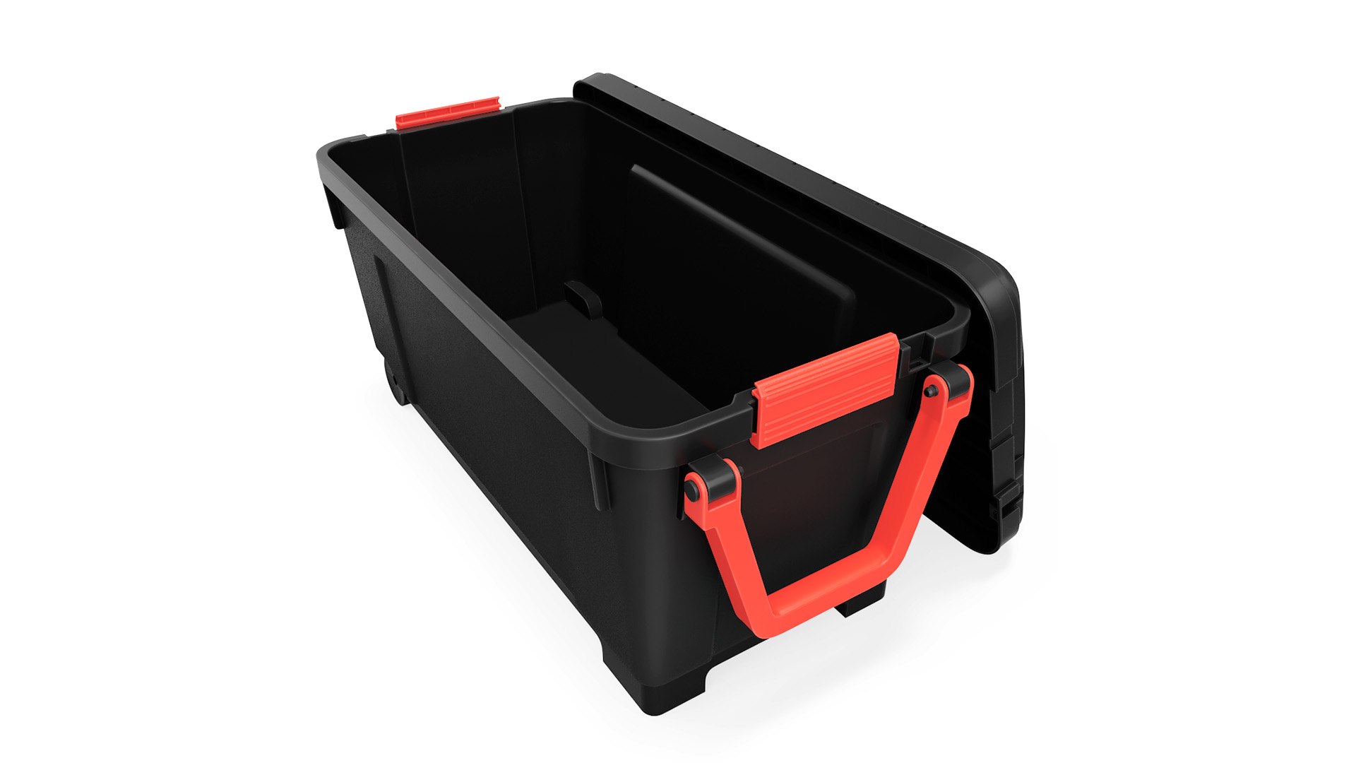 Heavy Duty Toolbox Plastic Open Red 3D model preview