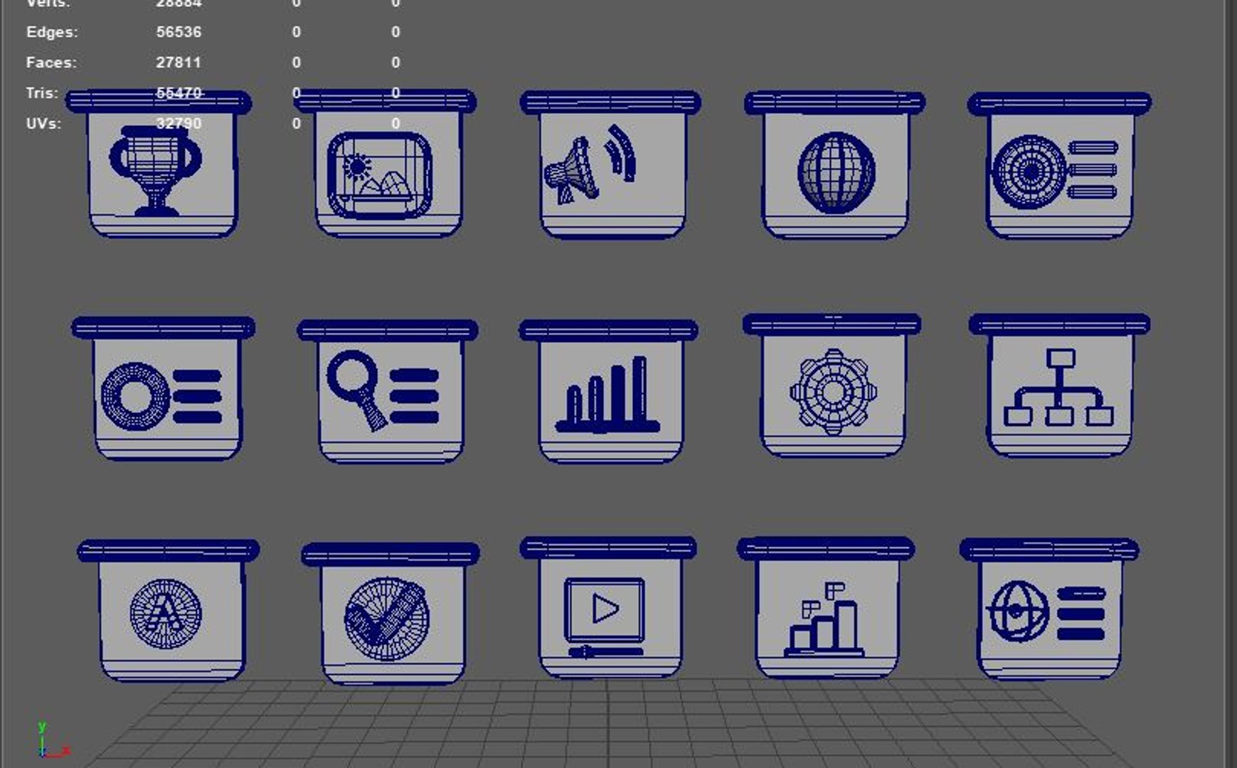 Icon Set 3D Model 3D - TurboSquid 2341311