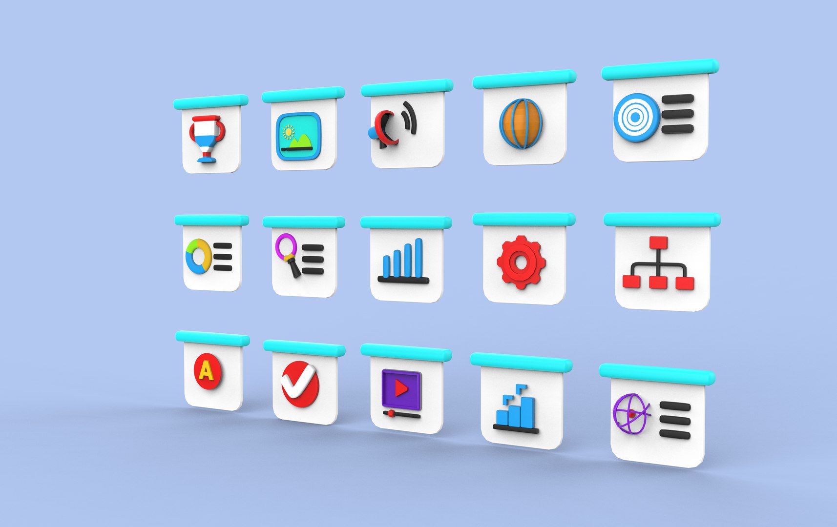 Icon Set 3D Model 3D - TurboSquid 2341311