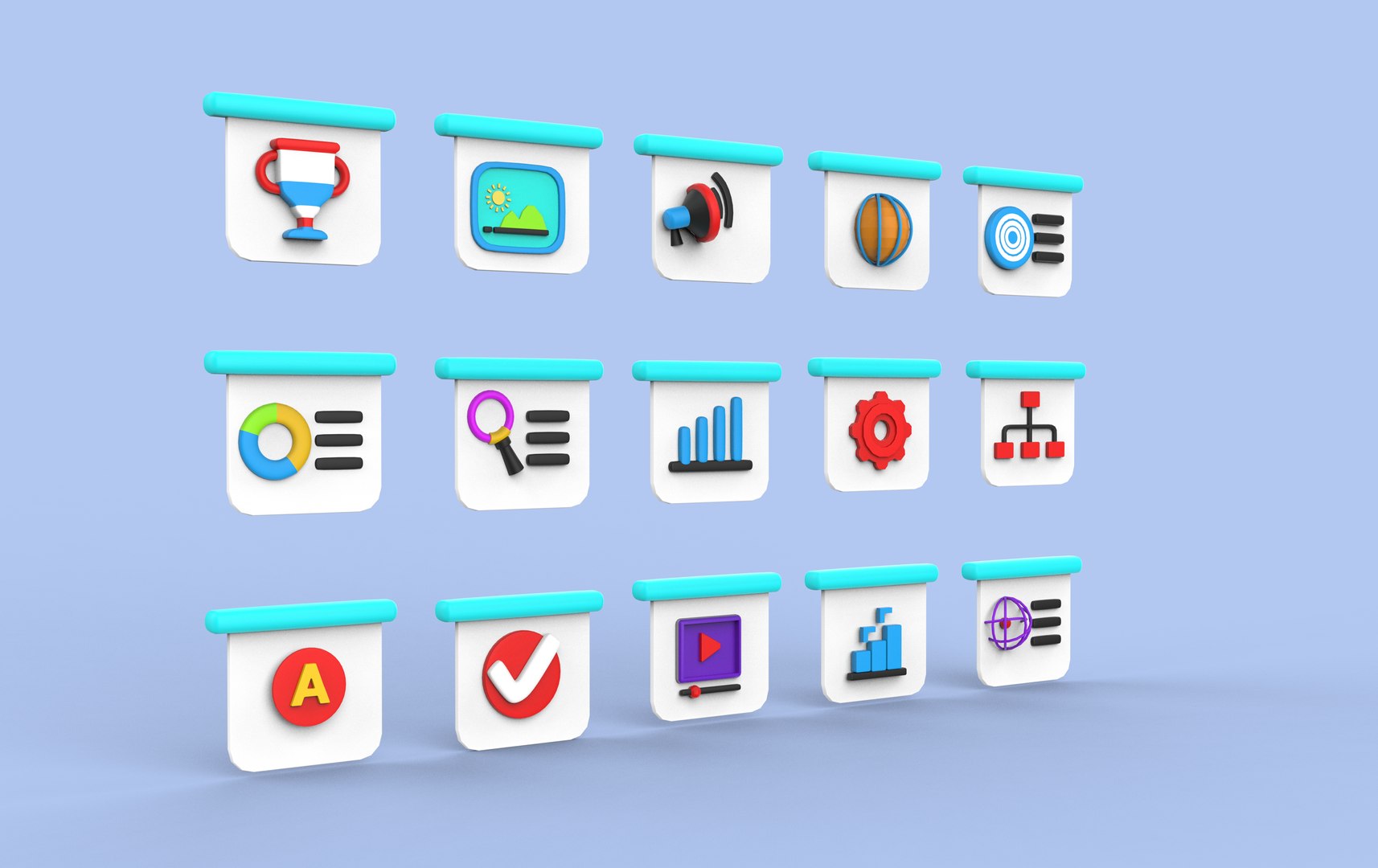 Icon Set 3D Model 3D - TurboSquid 2341311