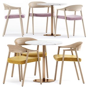 Hera 2865 chairs and Inox 4401 table 3D