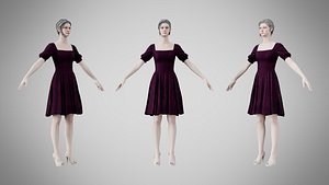 Dress 26 Velvet Plum Dream v2 model