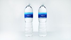 water plastic bottle versions 3D model