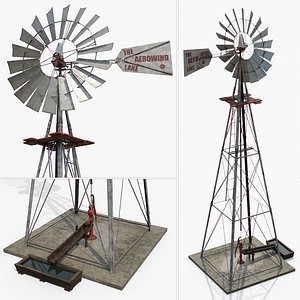 Old Windmill With Water Pump