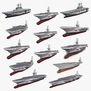 3D model US Aircraft Carriers Collection 3