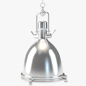 3D retro chrome pendant hanging lamp model