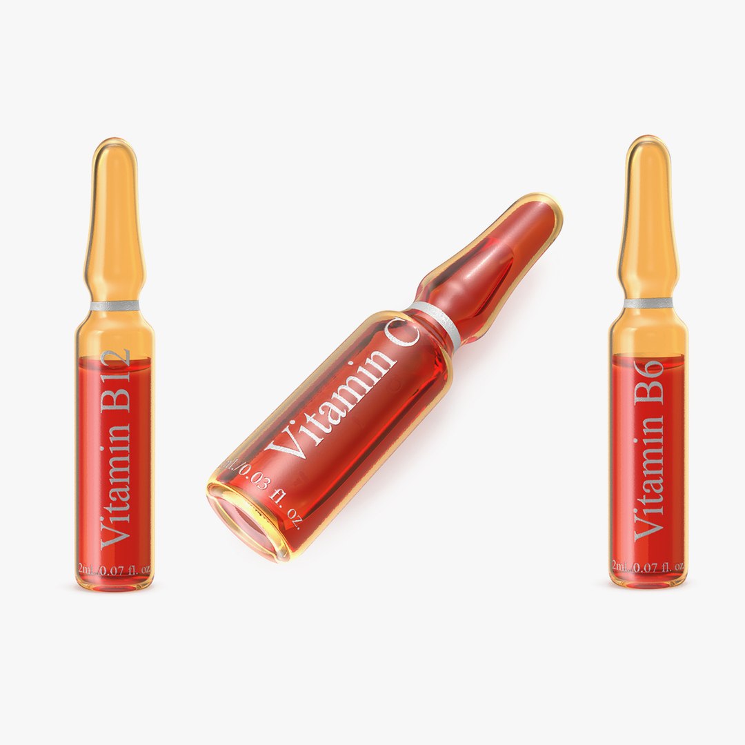 Vitamin Amber Ampoules Collection 3D model preview