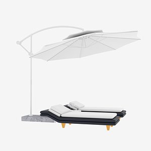 3D loungers patio umbrella model