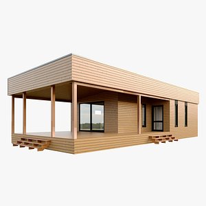 Modern Wooden house 3D