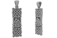 silver valknut Viking pendant
