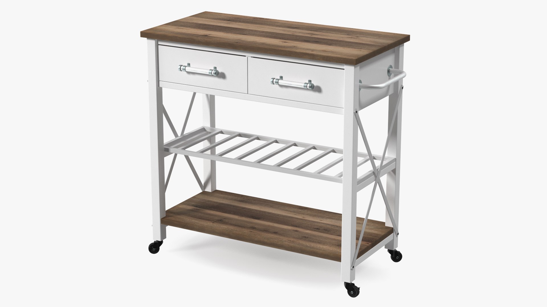 Kitchen Cart White 3D model preview