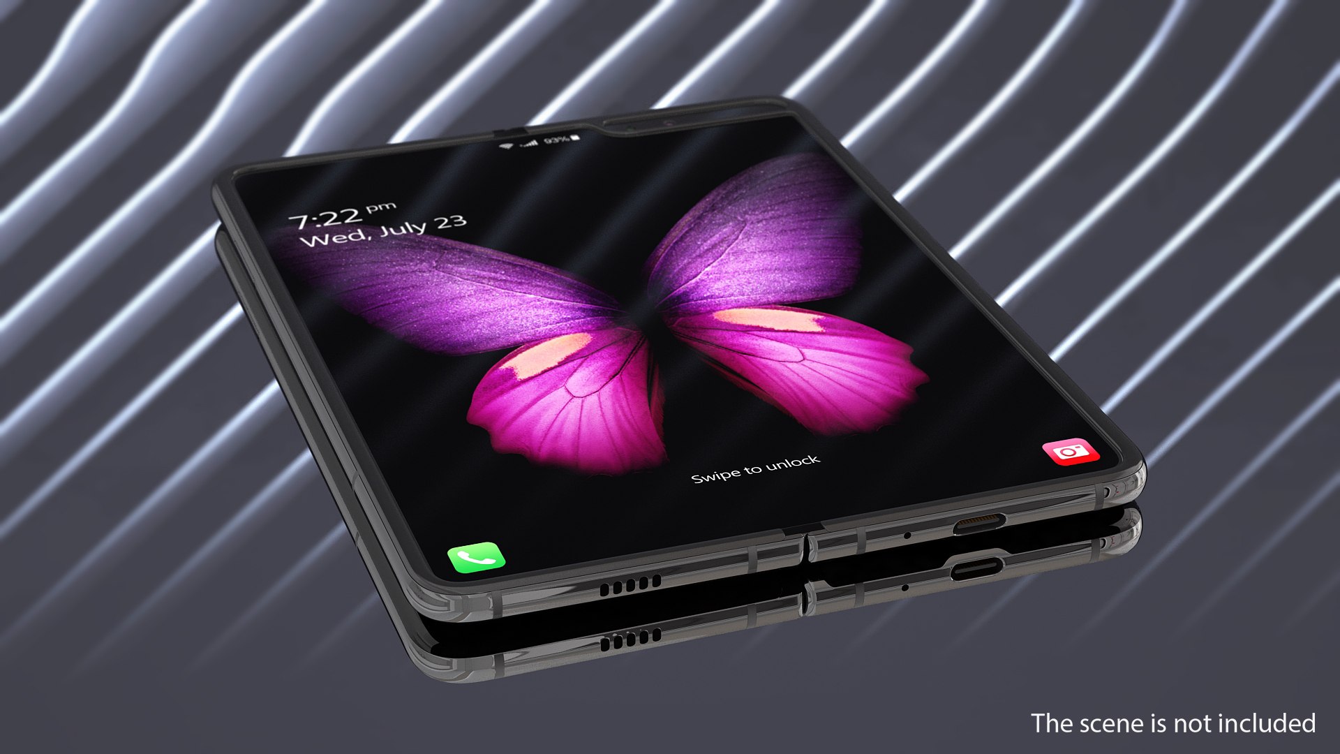 Samsung Galaxy Fold Black 3D model preview