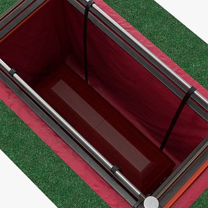 Grave Lowering Frame with Railings 3D model