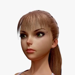 3D cartoon girl sport