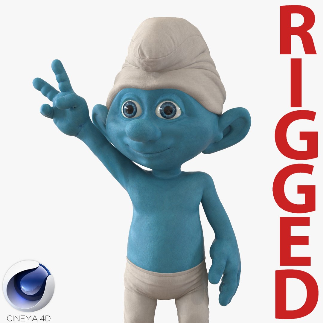 Smurf Rigged for Cinema 4D 3D Model 3D model preview