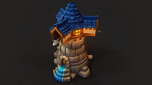 stylized watchtower 3D model