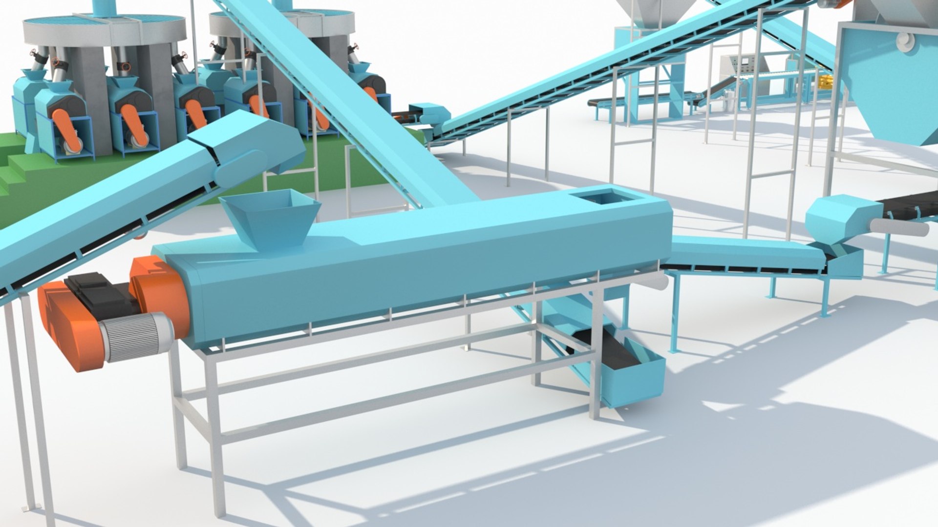 3D Industrial Assembly Line - TurboSquid 2389492