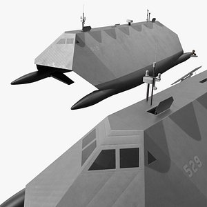 Sea Shadow IX-529 Radar-Invisible Vessel Rigged for Cinema 4D 3D