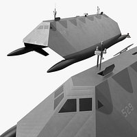 Sea Shadow IX-529 Radar-Invisible Vessel Rigged for Cinema 4D