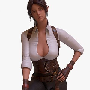 female elf character 3D model