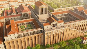 3D The houses of Augustus and Livia and Apollo temple