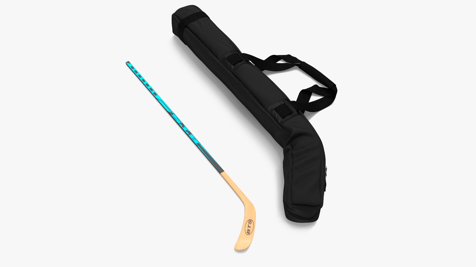 Hockey Stick with Bag 3D model preview