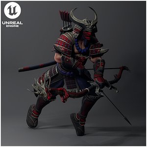 Stylized Oni Samurai Warrior - Game Ready 3D Character
