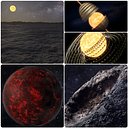 Planets, Dyson Spheres, and Asteroids 3D Model Bundle