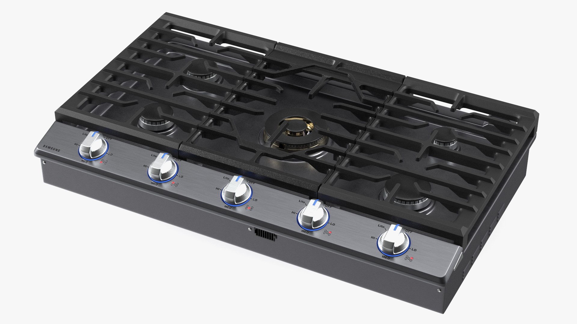 Gas Countertop Stove Samsung 30 Inch Grey 3D model preview